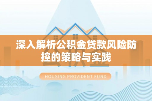 双柏深入解析公积金贷款风险防控的策略与实践