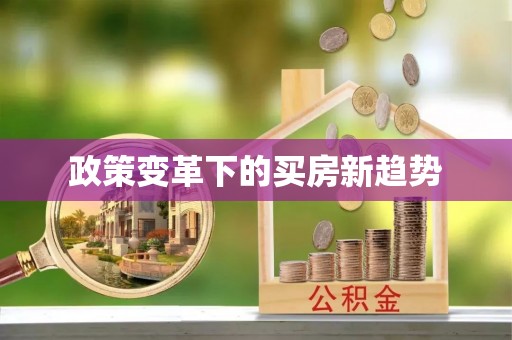 双柏政策变革下的买房新趋势