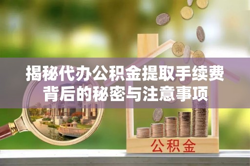 双柏揭秘代办公积金提取手续费背后的秘密与注意事项