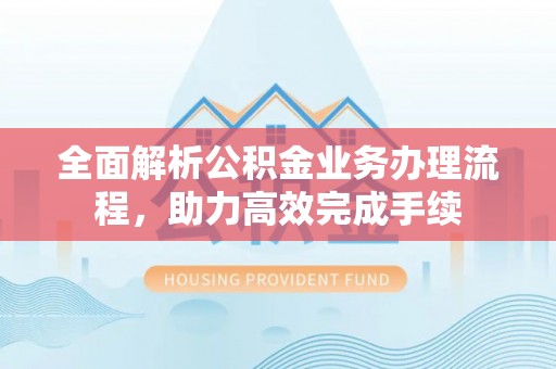 双柏全面解析公积金业务办理流程，助力高效完成手续