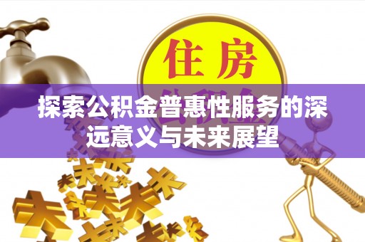 双柏探索公积金普惠性服务的深远意义与未来展望