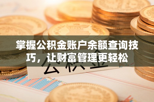 双柏掌握公积金账户余额查询技巧，让财富管理更轻松